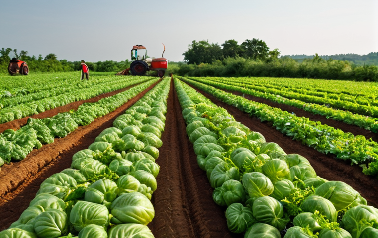 **Image Prompt 1: Natural Farming Practices**
   - "A picturesque organic farm showcasing lush crops grown without chemical fertilizers, surrounded by vibrant biodiversity. Farmers are seen tending to their plants, emphasizing natural resource utilization and soil health. The scene captures the essence of sustainable agriculture, with a focus on vibrant, healthy produce like rich red tomatoes."