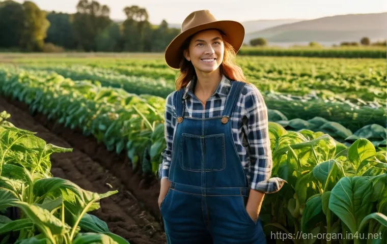유기농업 전문가의 업무 사례 - **Prompt for an Organic Farm Manager:**
    "A vibrant, wide-angle shot of a diverse organic farm at...