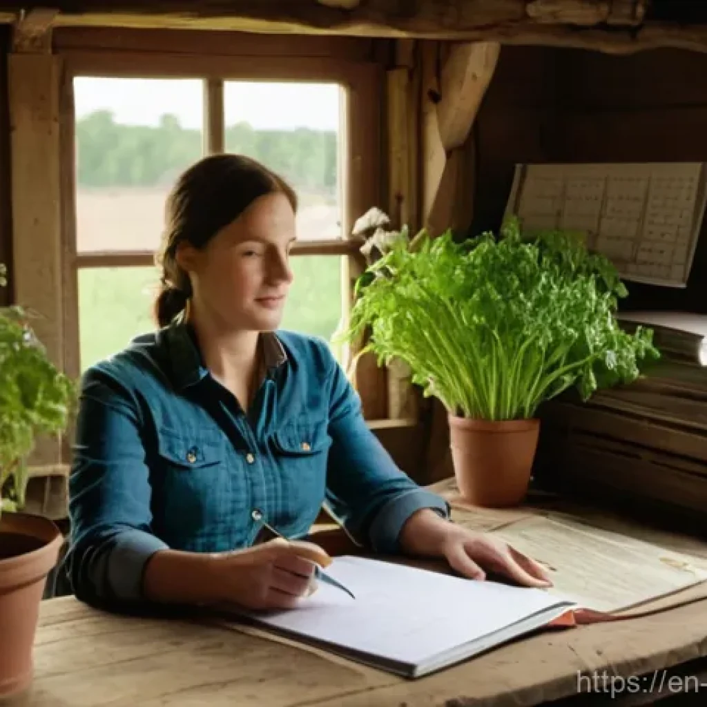 유기농업 자격증 취득 후 업무 변화 - **Prompt 1: The Organic Farmer's Study**
    "A diligent female farmer in her late 30s, with a warm ...